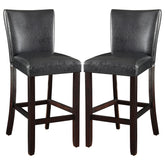 Alberton Leatherette Upholstered Bar Chair Black (Set of 2)