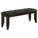 Dalila Fabric Upholstered Wood Dining Bench Dark Grey