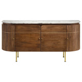 Ortega 4-door Marble Top Sideboard Buffet Cabinet Natural