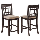 Lavon Wood Counter Chair Tan / Black and Espresso (Set of 2)