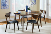 Jedda Oval Dining Table Set Dark Walnut