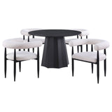 Camden Round Faux Marble Top Dining Table Set Black