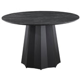 Camden Round Faux Marble Top Dining Table Set Black