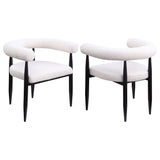 Dunmore Boucle Upholstered Dining Arm Chair Black (Set of 2)