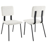 Calla Fabric Upholstered Dining Side Chair Grey (Set of 2)
