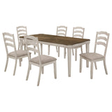 Ronnie Rectangular Dining Table Set Rustic Cream
