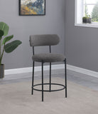 Viola Boucle Upholstered Bar Chair Grey (Set of 2)