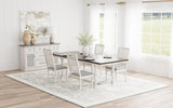 Aventine Extension Leaf Dining Set Vintage White