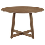 Dinah Round Solid Wood Dining Set Walnut