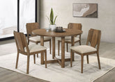 Crestmore 46-inch Round Wood Dining Table Set Walnut