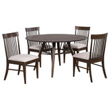 Everton Round 53-inch Dining Table Set Dark Walnut