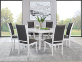 Judd 54-inch Round Wood Dining Table Set Pearl White