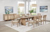 Kailani Rectangular Wood Dining Table Set Beige Oak