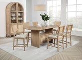 Kailani Counter Dining Set with Cabinet Beige Oak