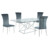 Beaufort Rectangular Dining Set Chrome and Grey