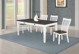 Kingman Rectangular Dining Set Espresso and White