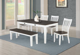 Kingman Rectangular Dining Set Espresso and White