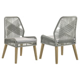 Nakia Woven Rope Dining Side Chairs Dark Navy (Set of 2)