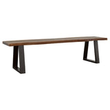Ditman Live Edge Wood Dining Bench Grey Sheesham