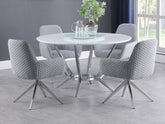 Abby Round Dining Table Set White High Gloss