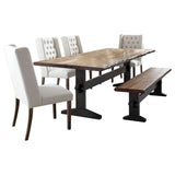 Bexley Rectangular Live Edge Dining Table Set Honey