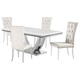 Kerwin Rectangular Dining Table Set Grey and Chrome