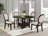 Twyla 60-inch Round Wood Dining Table Set Dark Cocoa