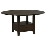 Twyla 60-inch Round Wood Dining Table Set Dark Cocoa