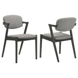 Stevie Padded Wood Dining Arm Chair Black (Set of 2)