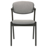 Stevie Padded Wood Dining Arm Chair Black (Set of 2)