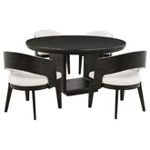 Leandro Round Dining Table Set Burnished Black