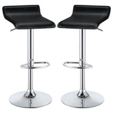Bidwell Upholstered Adjustable Bar Stool Black (Set of 2)