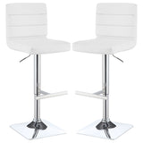 Bianca Upholstered Adjustable Bar Stool Black (Set of 2)