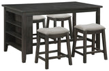 Elliston Counter Height Dining Table Set Dark Grey