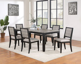 Elodie Rectangular Extension Leaf Dining Set Black