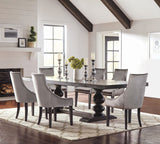 Phelps Rectangular Dining Table Set Distressed Noir
