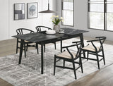 Crestmont Extension Leaf Dining Table Set Black