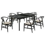 Crestmont Extension Leaf Dining Table Set Black