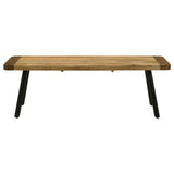 Maverick Wood Dining Bench Natural Mango and Black