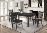 Marbrisa Rectangular Dining Table Set Matte Black