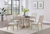 Trofello Round Dining Table Set White Washed