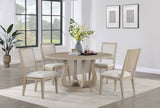 Trofello Round Dining Table Set White Washed