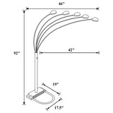 Kayd 92-inch Arc 5-light Dome Shade Metal Floor Lamp Black