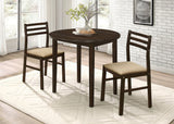Bucknell Round Drop Leaf Dining Table Set Cappuccino