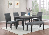 Barlow Rectangular Dining Table Set Grey and Black