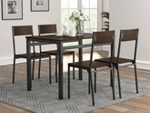 Lana Rectangular Dining Set Dark Brown and Black