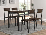 Lana Rectangular Dining Set Dark Brown and Black
