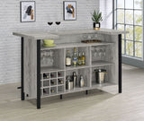 Bellemore Freestanding Home Bar Wine Cabinet Rustic Oak