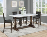 Aldrich Marble Counter Height Dining Table Set White