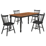 Hollyoak Rectangular Dining Set Walnut and Black